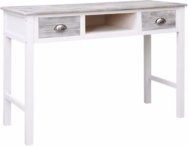 Berkfield Home Grey Wood Writing Desk, W/D/H: 110 x 45 x 76 cm – 1