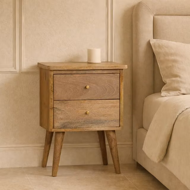 Artisan Furniture Mango Wood Bedside Table in Brown