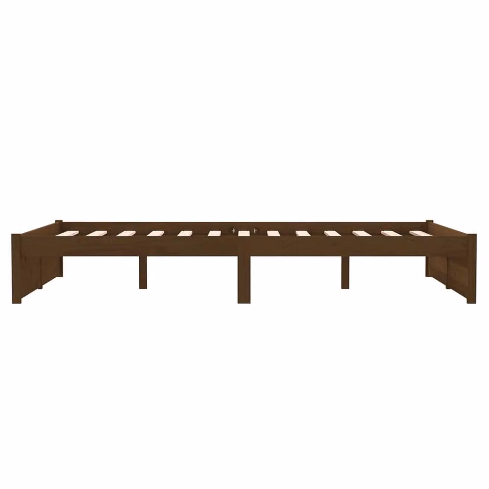 Berkfield Home Beautiful Small Double Bed Frame in Brown Solid Pine Wood W/D/H: 120 x 190 cm – 3