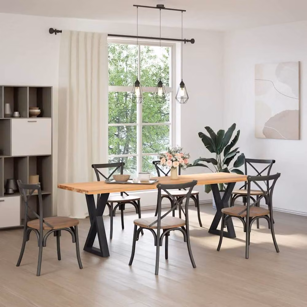 Berkfield Home Dining Table Legs, 2 Pieces, Black Matt Steel, H: 72-73.3 cm x W: 60 cm – 3