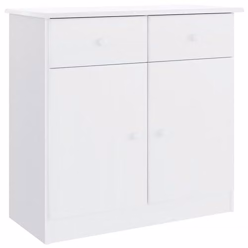 vidaXL ALTA Sideboard in White Solid Pine Wood, W/D/H: 77 x 35 x 73 cm – 1