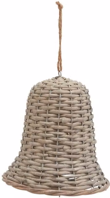 Hill Interiors The Noel Collection Wicker Bell Christmas Decoration - Brown