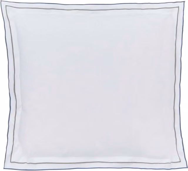 Bedeck of Belfast Elara Pair of Square Oxford Pillowcases, Blue, Green and White Cotton Percale