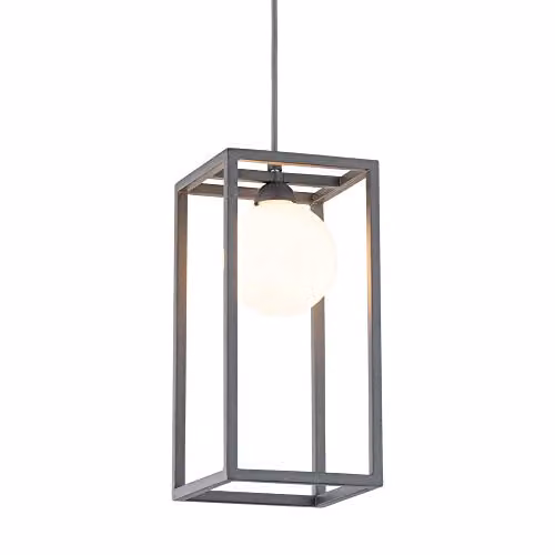 Italux Netlighting Industrial and Retro Grey Hanging Pendant Light with Glass Shade and G9 Bulb Holder