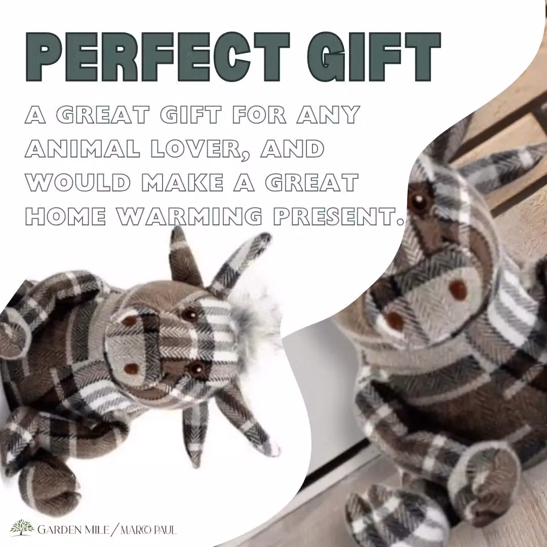 Marco Paul Grey Tartan Cow Door Stop – 5