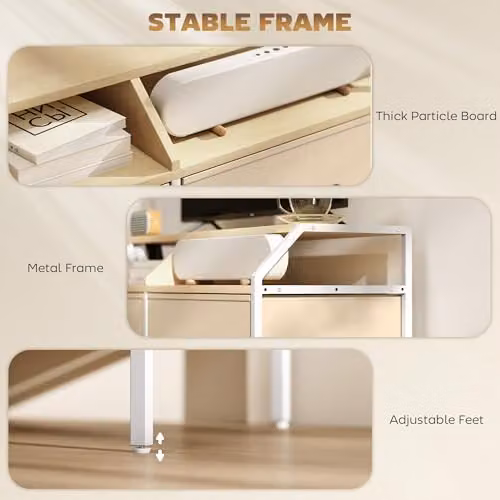HOMCOM Industrial TV Stand Cabinet in Black, Brown and Beige, W: 90 cm, D: 35 cm – 5