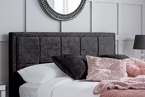 Birlea Hannover Upholstered Velvet Bed in Black, Double (W: 140 cm, H: 101 cm, D: 207 cm) – 3