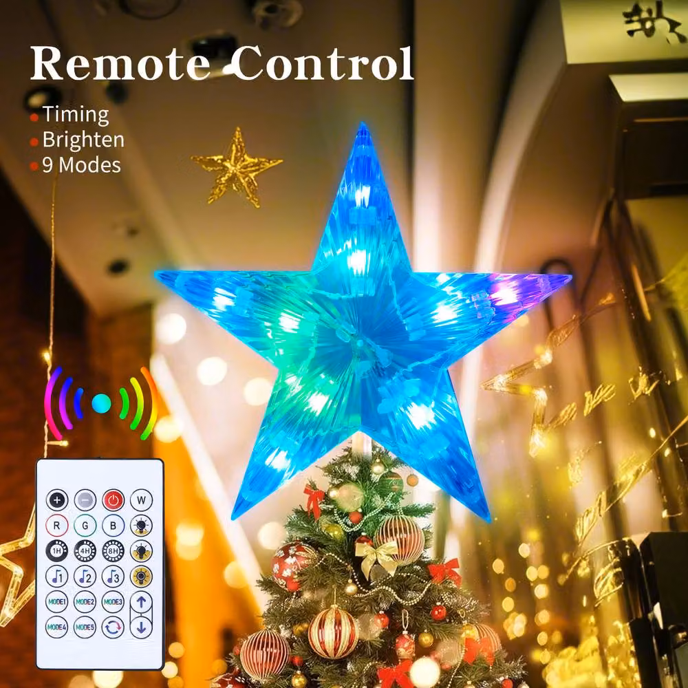 Bright Zeal Smart RGB Colour-Changing LED Star Christmas Tree Topper in White, 19 cm – 2