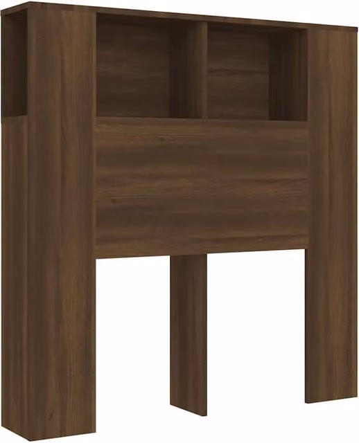 Berkfield Home Modern Wall Mounted Headboard Cabinet in Brown Oak, W/D/H: 100 x 18.5 x 104.5 cm – 1