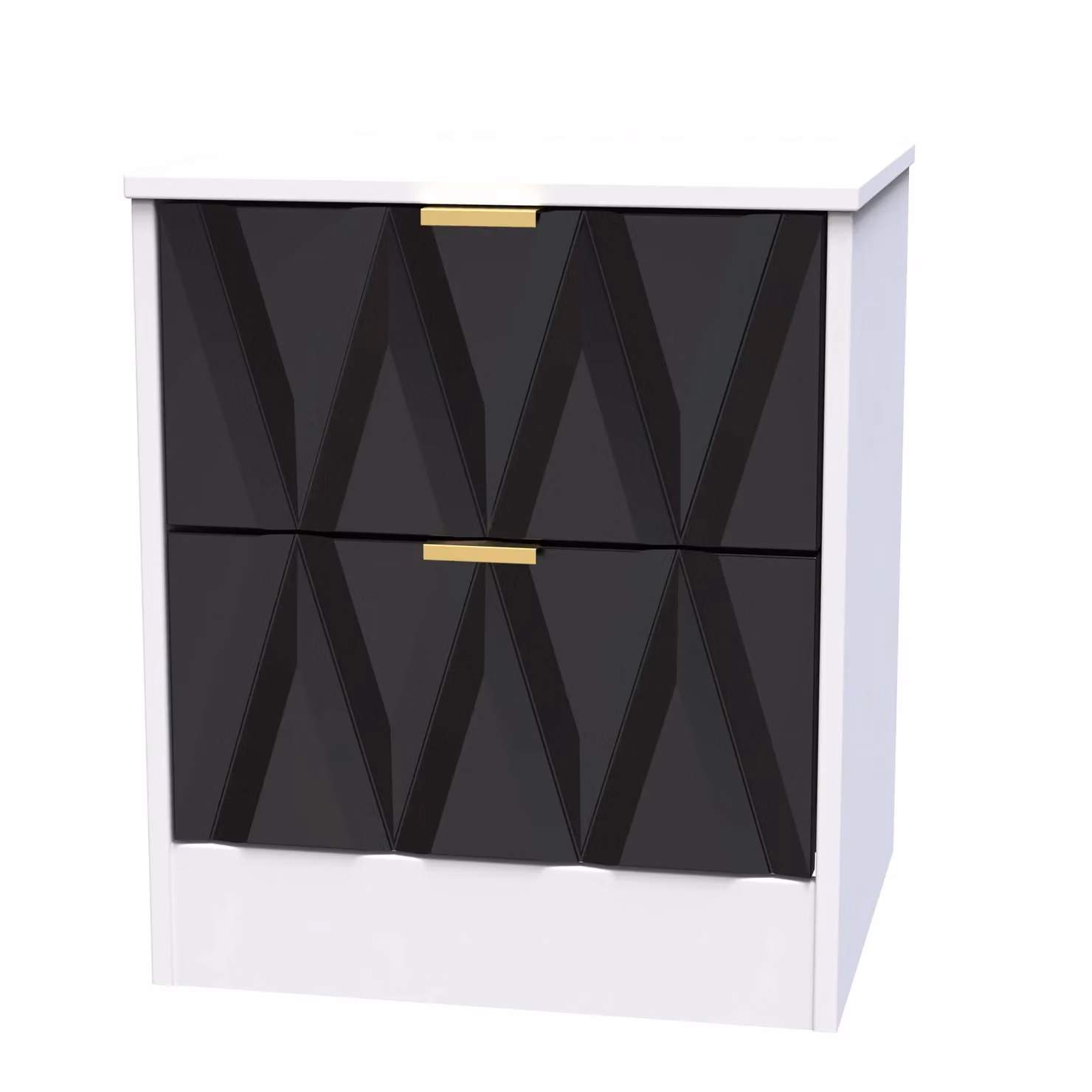 2 U Washington Ready Assembled 2 Drawer Bedside Cabinet in Black – 2