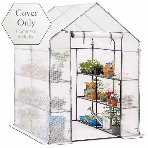 Christow Transparent PVC Replacement Cover for 8 Shelf Walk-In Greenhouse, W/D/H: 195 x 143 x 143 cm – 2