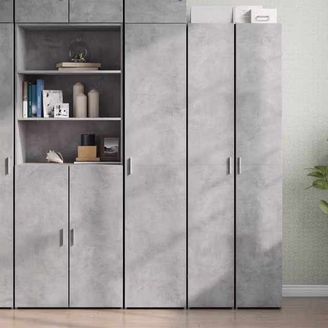 Berkfield Home Modern Highboard in Concrete Grey, W/D/H: 40 x 42.5 x 185 cm – 1