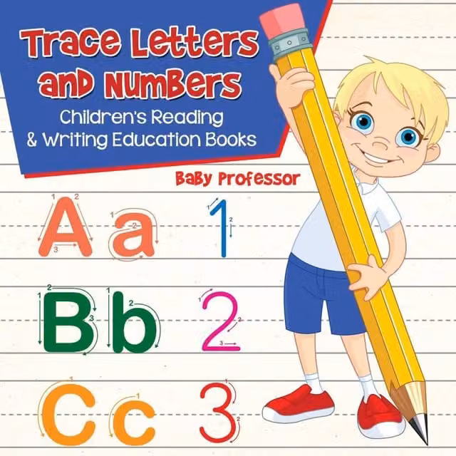 Baby Professor Trace Letters and Numbers Children's Reading and Writing Educational Book in White and Multicolour