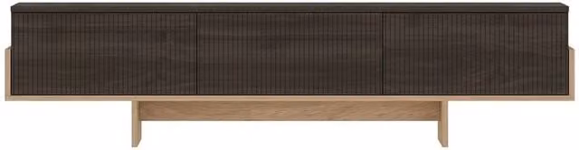 Calicosy Modern TV Cabinet with 3 Grooved Drop-Down Doors, W/D/H: 180 x 30 x 44.6 cm – 1
