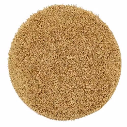 My Mat Yellow Round Non-Slip Washable Shaggy Pile Rug, Diameter: 100 cm
