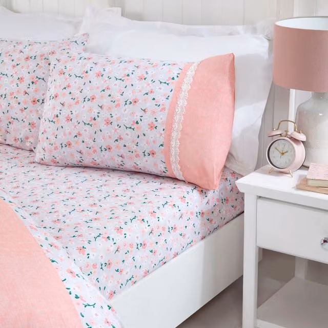 Rapport Home Penelop Floral Duvet Cover Set, Pink, 140 x 200 cm