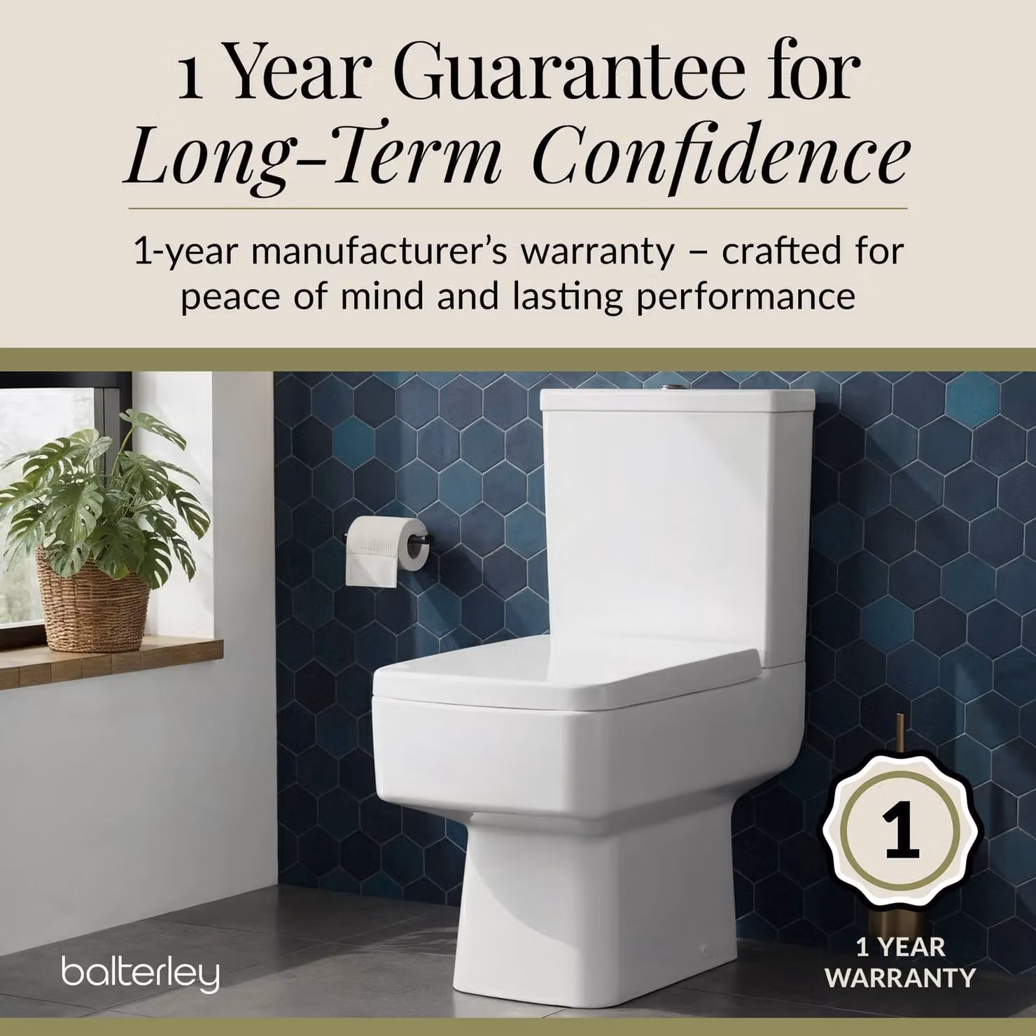 Balterley Square White Soft Close Top Fix Toilet Seat – 5