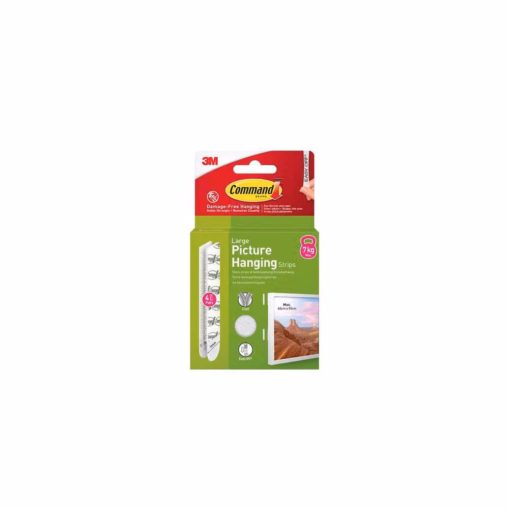 3M Command Large Double-Sided Picture Hanging Strips in White (4 Pairs) – 2