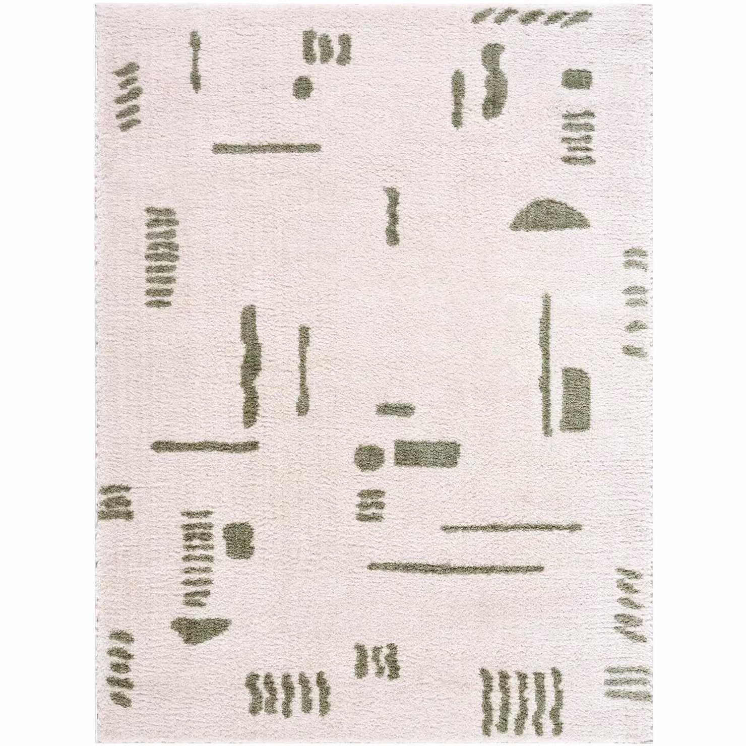 Livabliss Fossay Modern High Pile Shag Rug in Beige, Brown, Green and Grey, W/D/H: 120 x 170 cm – 2
