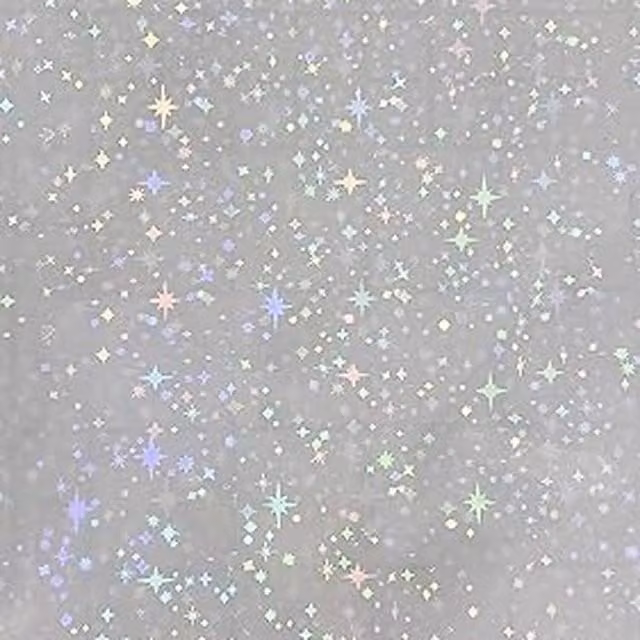 Syntego Pack of 5 Holographic Sparkle Stars Vinyl Overlay Sheets, A4, Multicolour