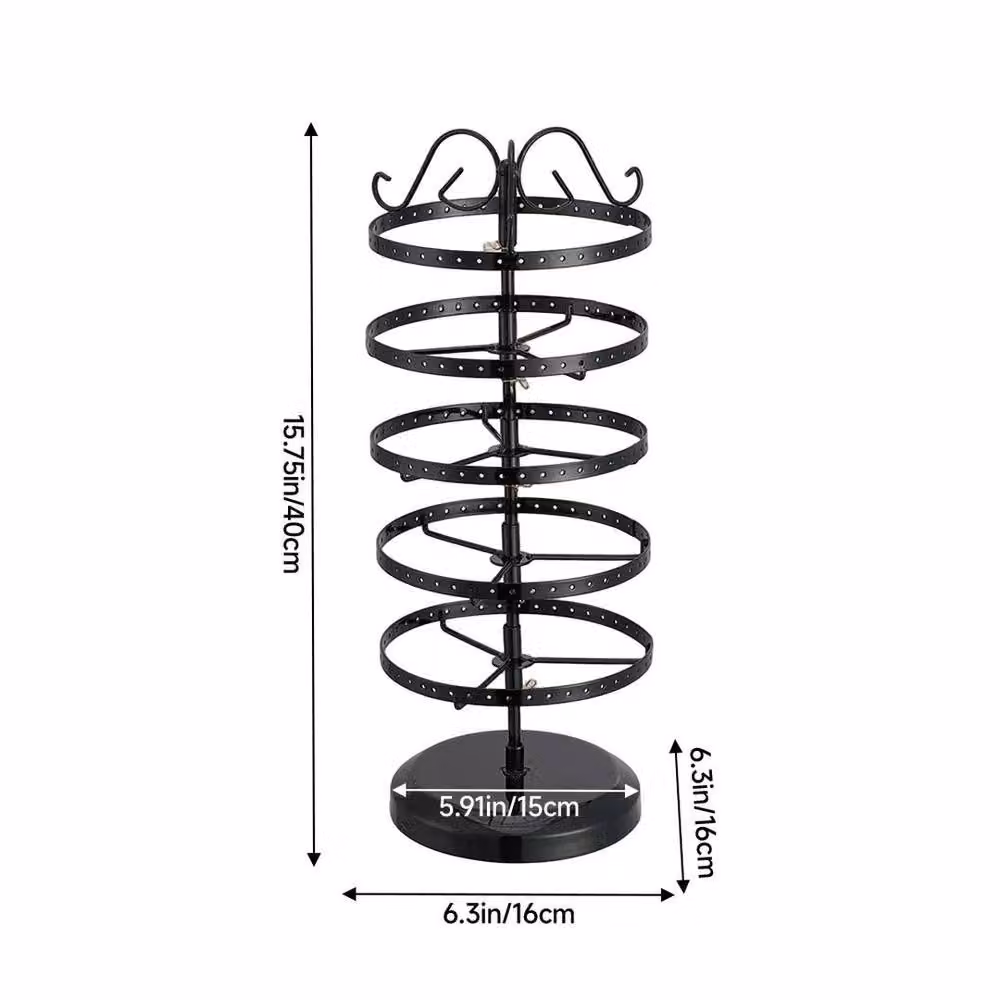 FORGEVIO Black Metal Commercial Rotating Jewelry Organizer Stand – 2