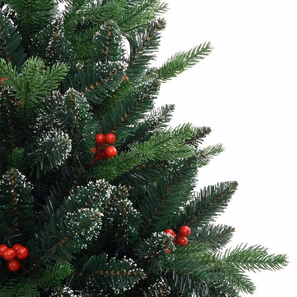Berkfield Home Beautiful Artificial Hinged Christmas Tree with Red Berries, Green, Height: 150 cm – 4