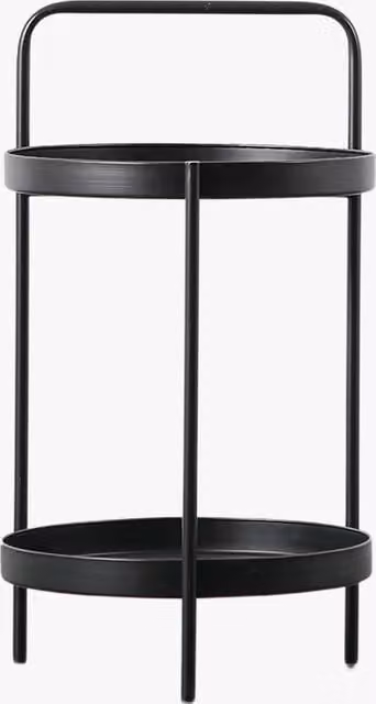 Perch & Parrow Decker Side Table in Black and Gold with Rounded Metal Tiers