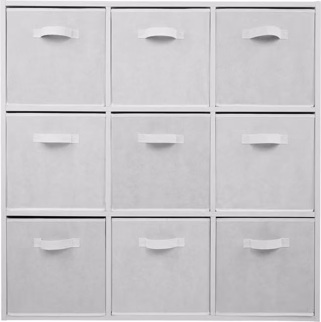 VOGREX White 9-Cube 9-Drawer Storage Shelf