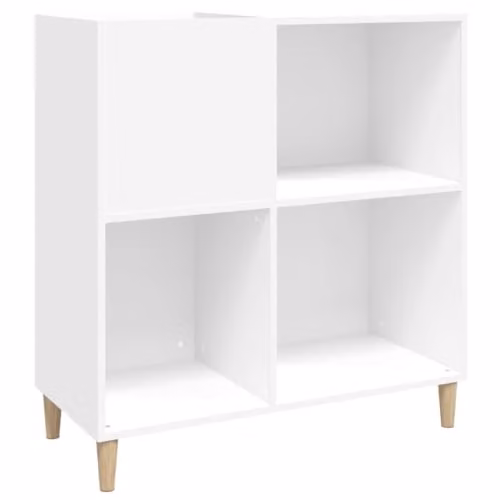 vidaXL Record Cabinet in White, W/D/H: 84.5 x 38.0 x 89.0 cm – 1
