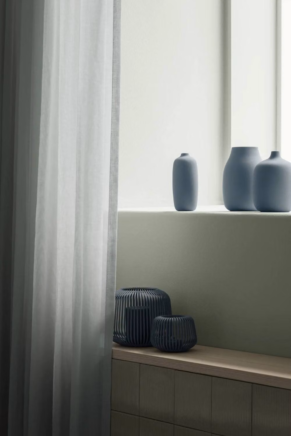 Blomus COLORA Ceramic Vase in Light Blue, H 20 cm x W 14 cm x D 14 cm – 3