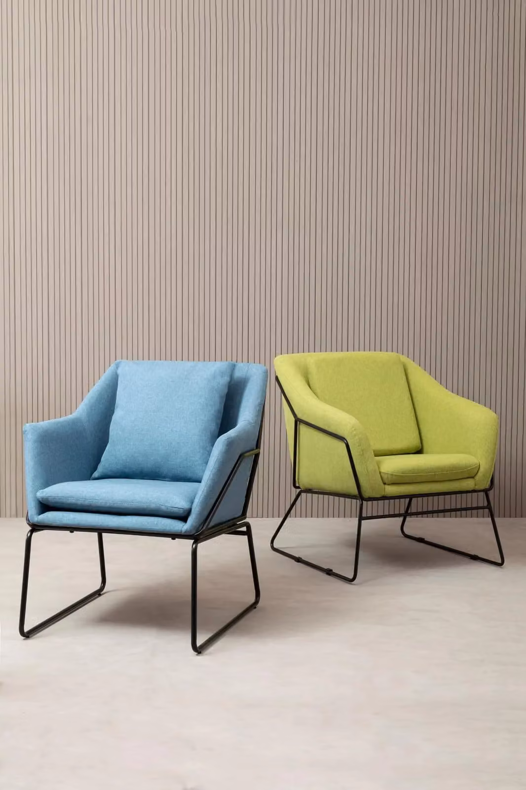 Orsina Green Velvet Modern Tub Lounge Chair with Armrests and Metal Frame – 3