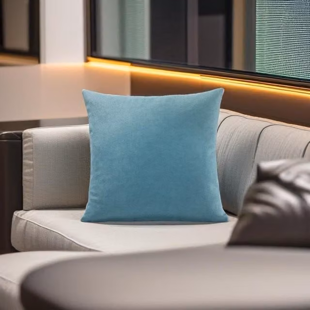 Alan Symonds Luxury Living Velvet Chenille Square Cushion Cover in Petrol Blue, W/D/H: 45 x 45 x 45 cm – 2