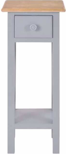 Berkfield Home Grey and Brown Wood Side Table with X-Frame Design, W/D/H: 27 x 27 x 65.5 cm