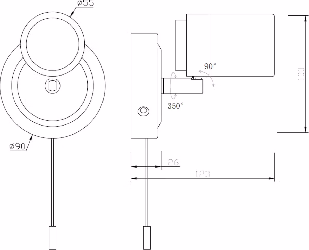 Netlighting GU10 Single Wall Spotlight in Matt White, Adjustable and Dimmable, IP44, 20W – 2