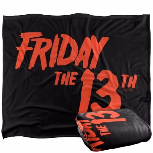 LOGOVISION Friday The 13th Logo Silky Touch Super Soft Fleece Throw Blanket, Multicolour, W: 152.4 cm x L: 127.0 cm – 1