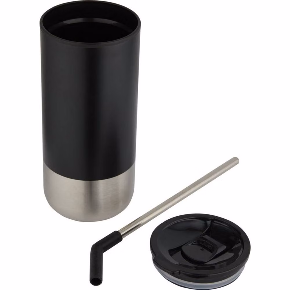 Floso Grayson Plain Black Tumbler, 480ml – 2