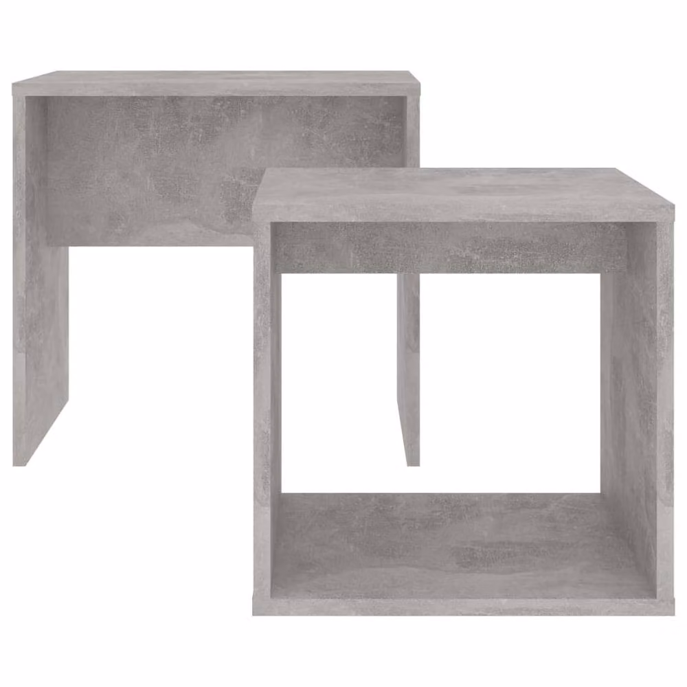 Berkfield Home Sturdy Coffee Table Set in Concrete Grey, Engineered Wood, W: 48 cm, D: 30 cm, H: 45 cm – 3
