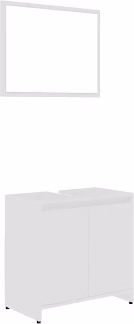 Berkfield Home Modern White MDF Bathroom Furniture Set with Mirror Cabinet and Vanity Unit