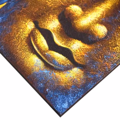 KDMD Buddha Painting with Gold Face and Blue Lotus Flower – 2