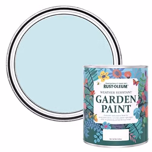 Rust-Oleum Blue Mould Resistant Garden Paint in Matt Finish, Duck Egg, 750ml – 1