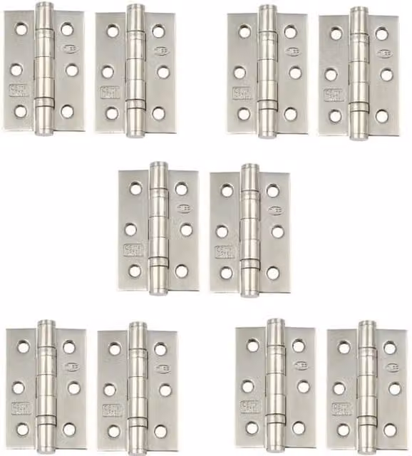 Golden Grace 5 Pairs of Screw-on Ball Bearing Hinges in Polished Chrome