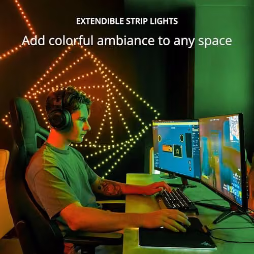 Twinkly Dots Flexible RGB LED Strip, 10m, Multicolour, Black Wire, IP44, Compatible with Alexa, Google Assistant and Apple HomeKit – 1