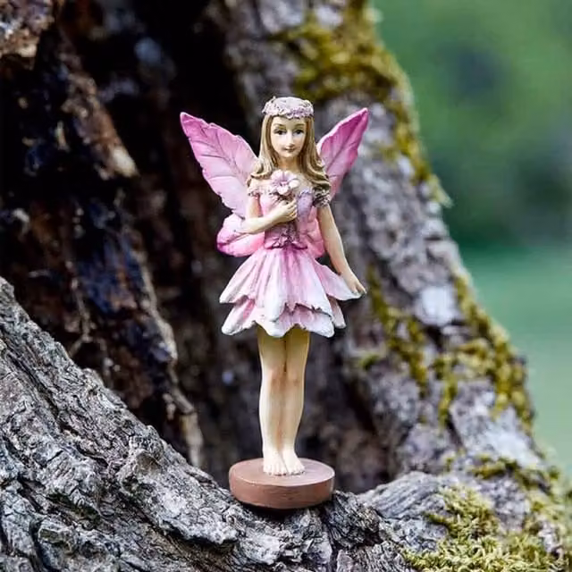 Garden Mile Pink Nymph Fairy Garden Ornament Statue