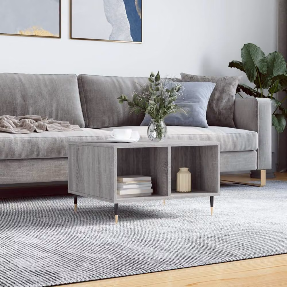 Berkfield Home Modern Grey Sonoma Coffee Table, W: 60 cm, D: 50 cm, H: 36.5 cm – 2