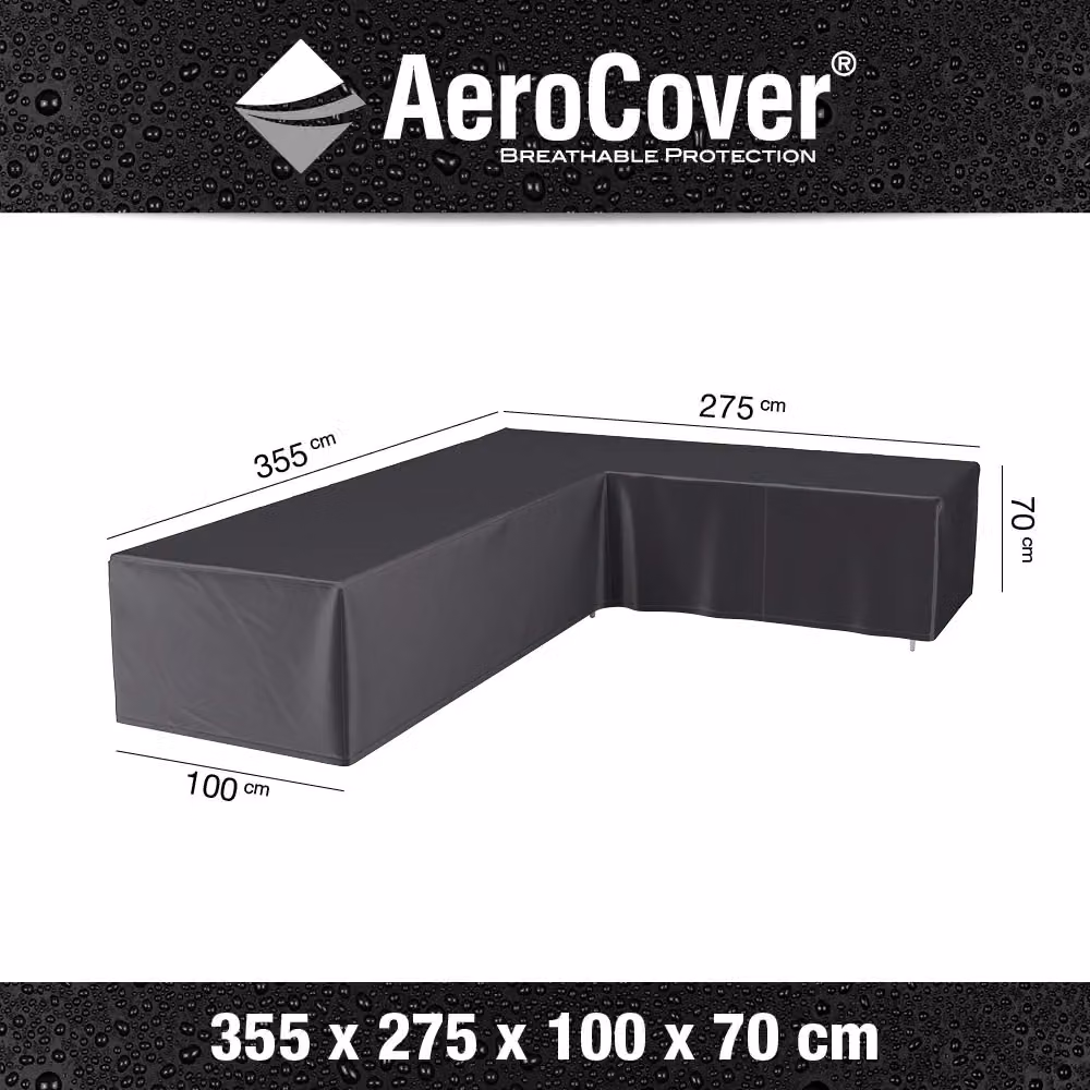 Ruma AeroCover L-Shaped Outdoor Corner Sofa, Left Hand, Dark Grey, W: 355 cm, W: 275 cm, D: 100 cm, H: 70 cm – 2