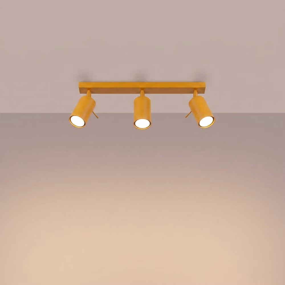 Sollux Lighting Modern Yellow Metal Ring Ceiling Lamp with 3 Lights, W/D/H: 45 x 16 x 6 cm – 2