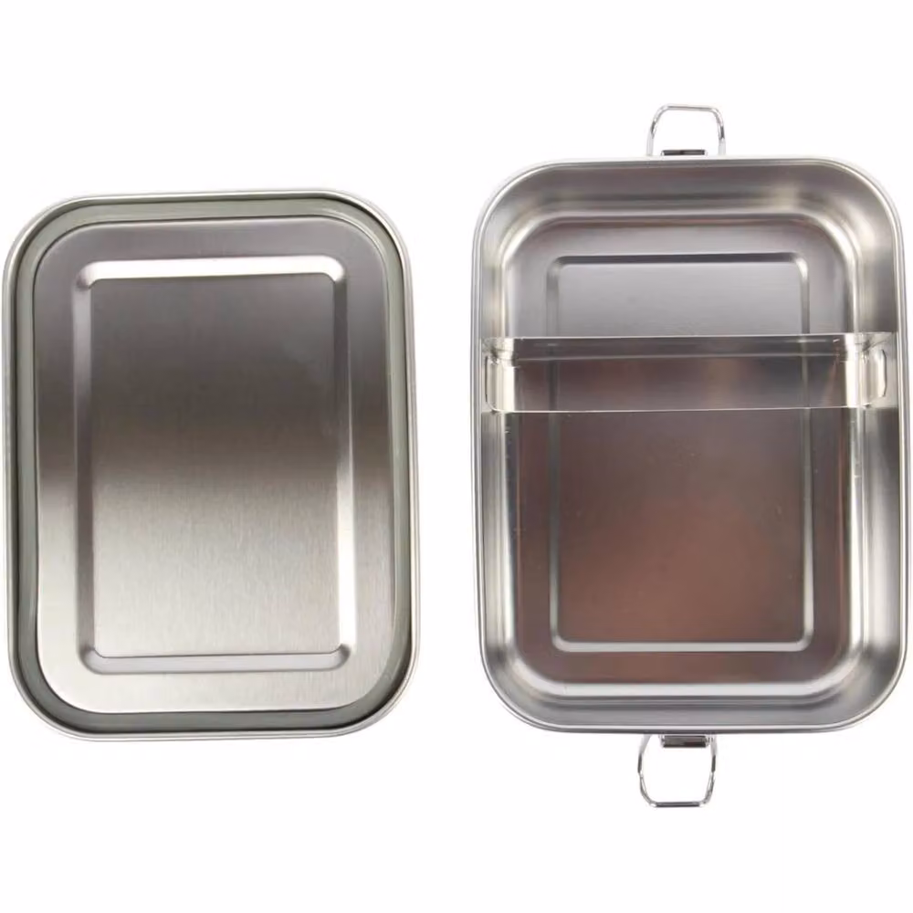 NESTLUNE 4-Piece Silver Metal Bento Lunch Box, 1150ml Stainless Steel Food Container – 2