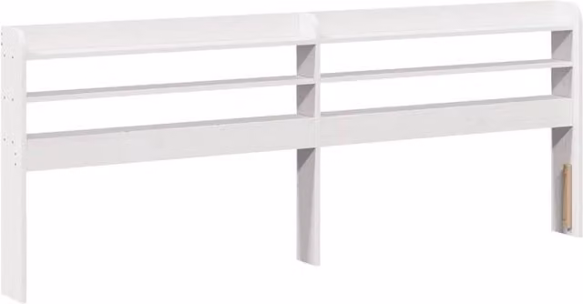 Berkfield Home White Solid Wood Pine Headboard with Integrated Bedside Shelves, Width: 180 cm