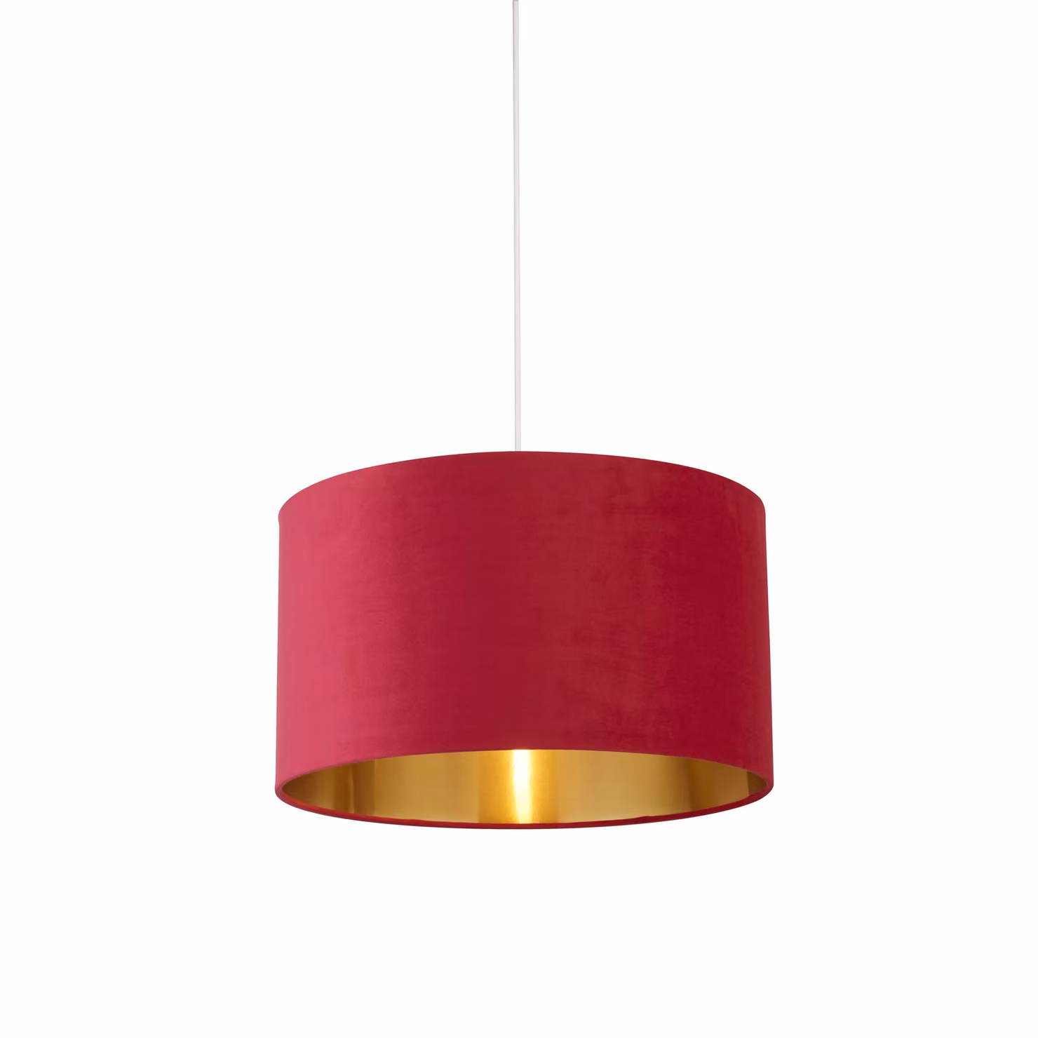 Lighting Collection Burgundy Velvet Drum Lamp Shade with Gold Inner, Diameter: 45 cm – 2