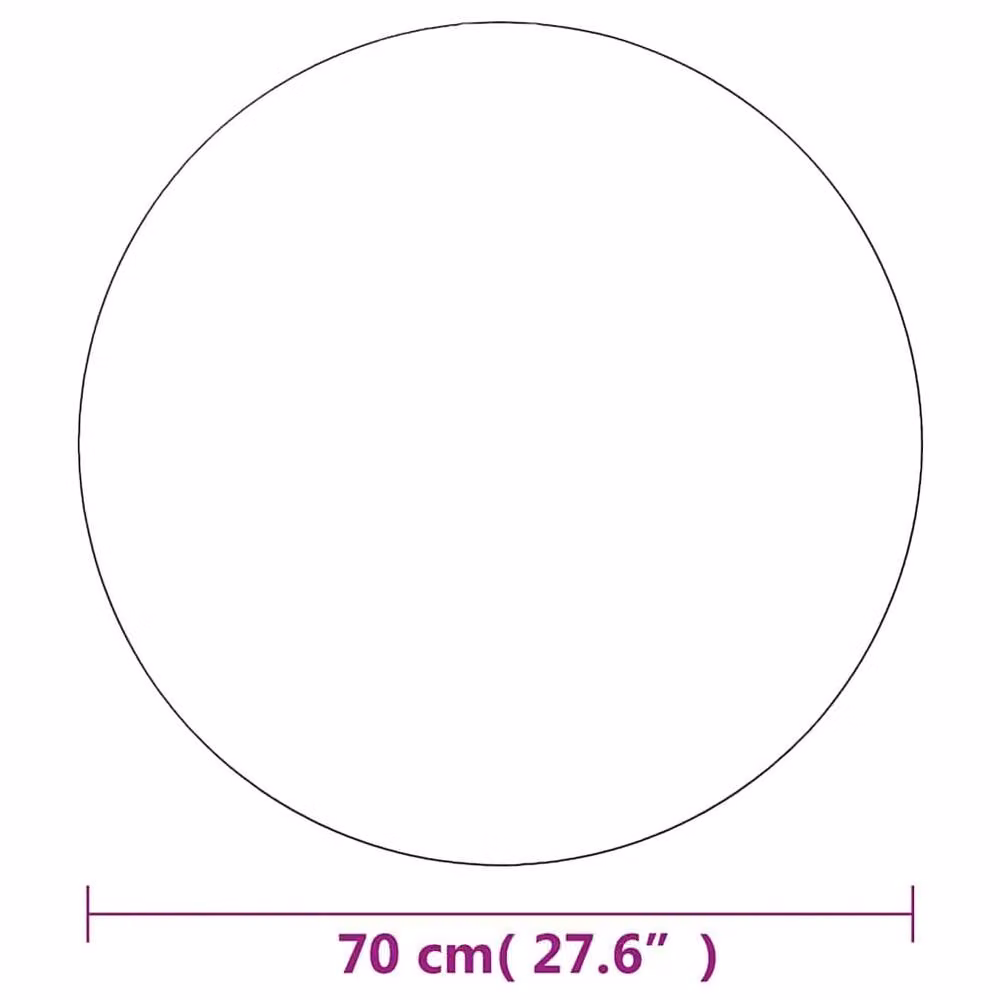 Berkfield Home Round Glass Wall Mirror in Silver, Diameter: 70 cm – 3